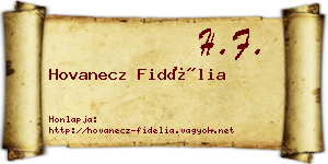 Hovanecz Fidélia névjegykártya